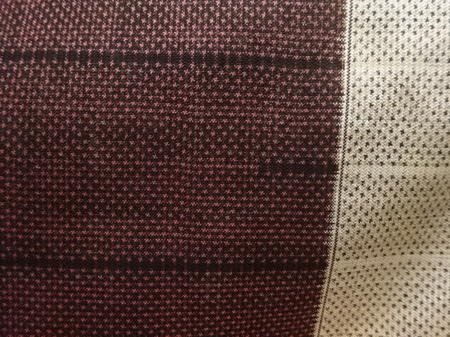 JAPANESE KIMONO / ANTIQUE KIMONO / DORO OSHIMA TSUMUGI / WOVEN GEOMETRIC PATTERN